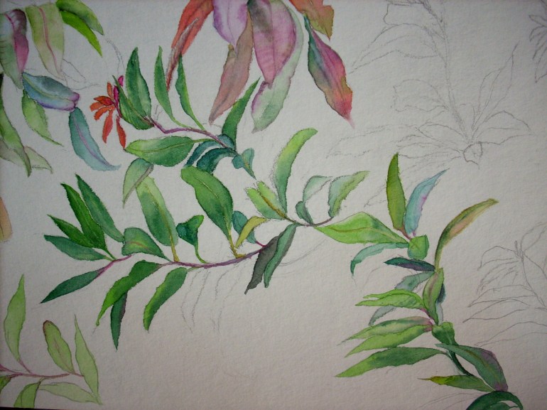 green leaves , details green leaves , details