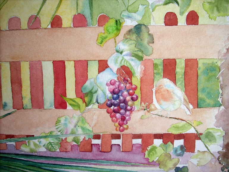 second layers for grape vine and robin