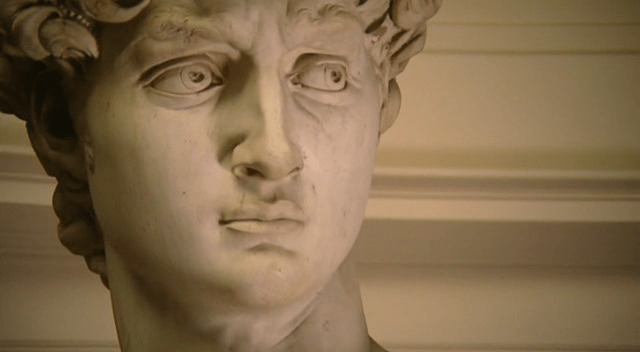 Michelangelo`s David -detail of face