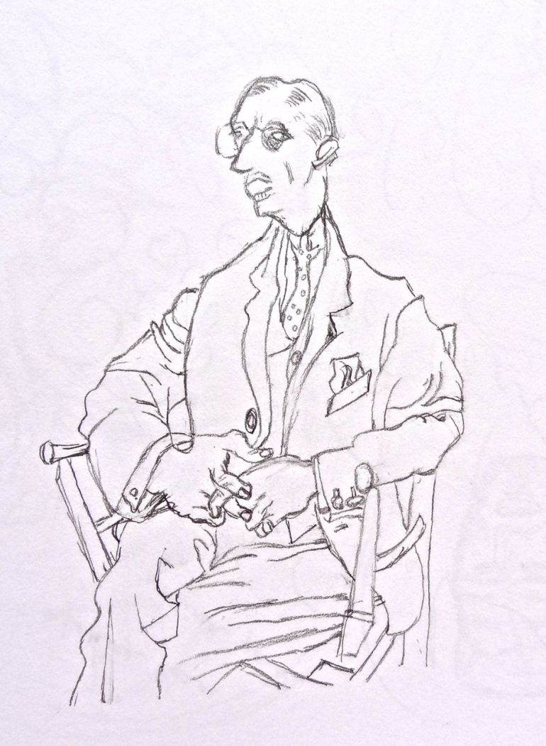 Inverted Drawing of Portrait of Igor Stravinsky - Pablo Picasso, right side up