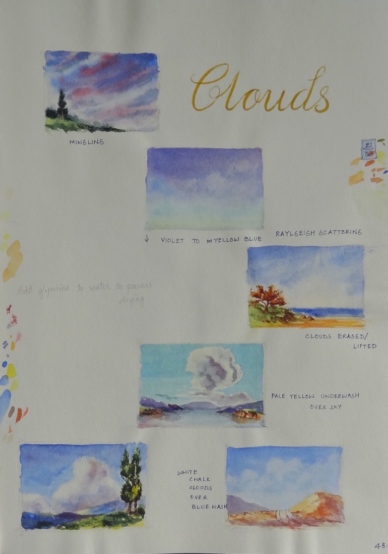clouds sketchbook page