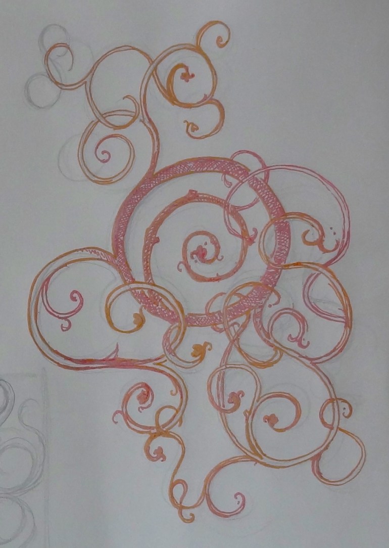 decorative design sketchbook page