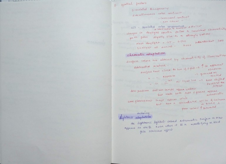 sketchbook page - color perception