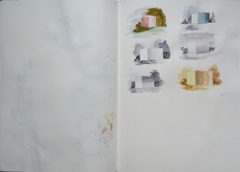 sketchbook page - Guptill on value contrasts