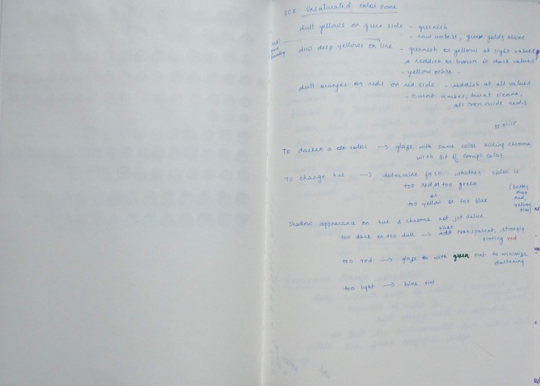 sketchbook page - shifting colors