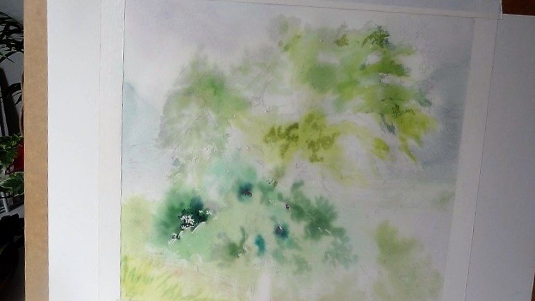 painting trees in watercolor