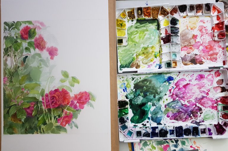 Rose bramble painting