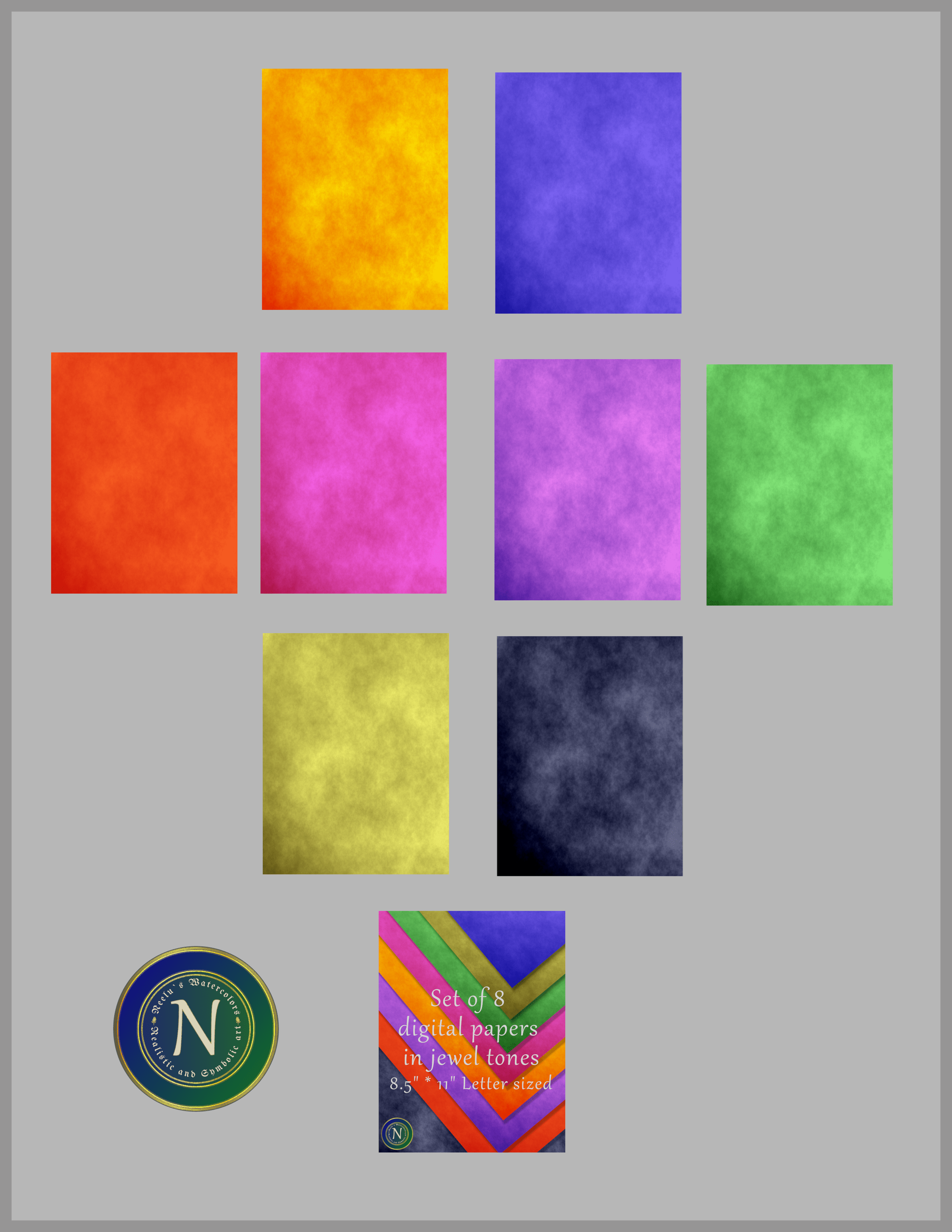 set of 8 felt textured digital papers