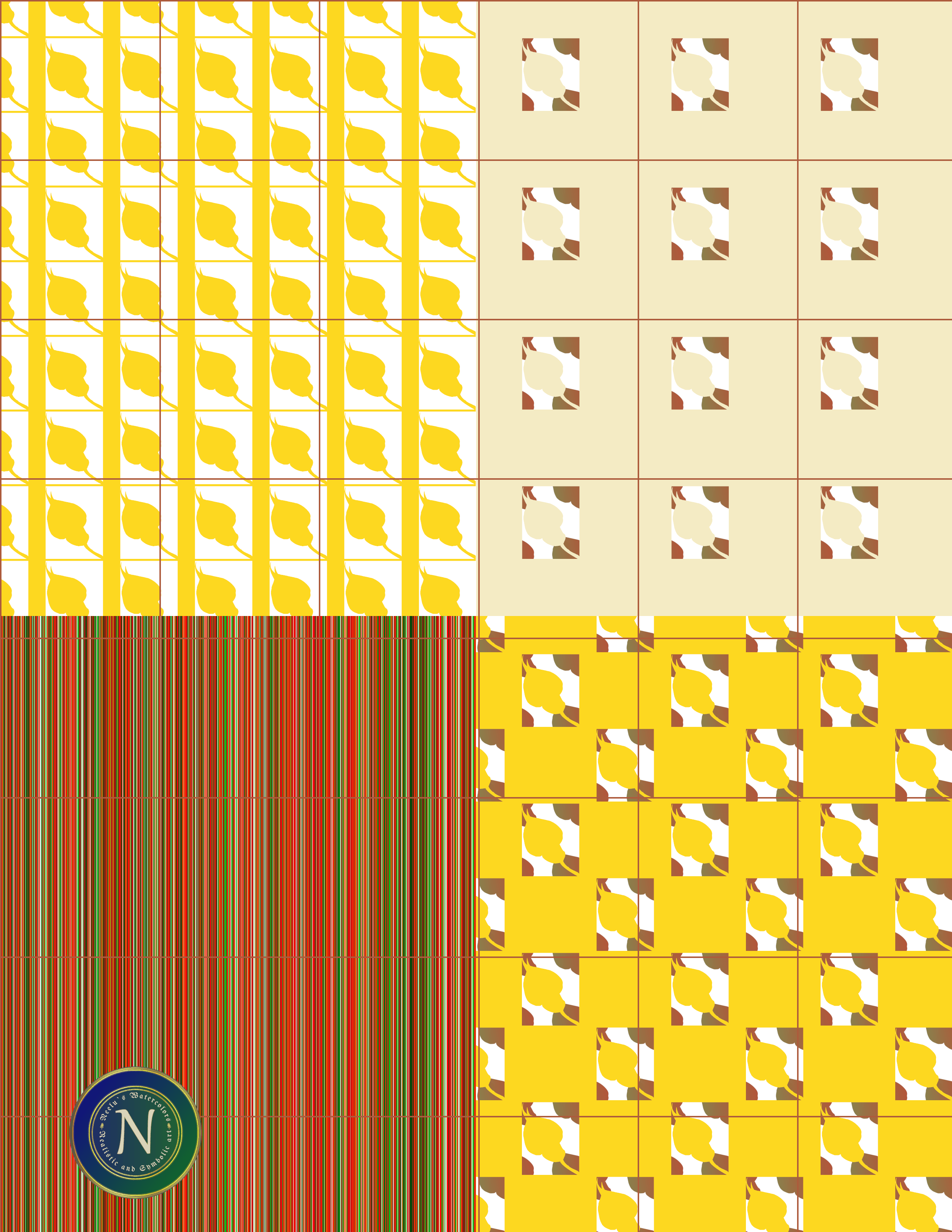 collage paper,  craft paper , rose bud pattern , striped pattern , digital downloads
