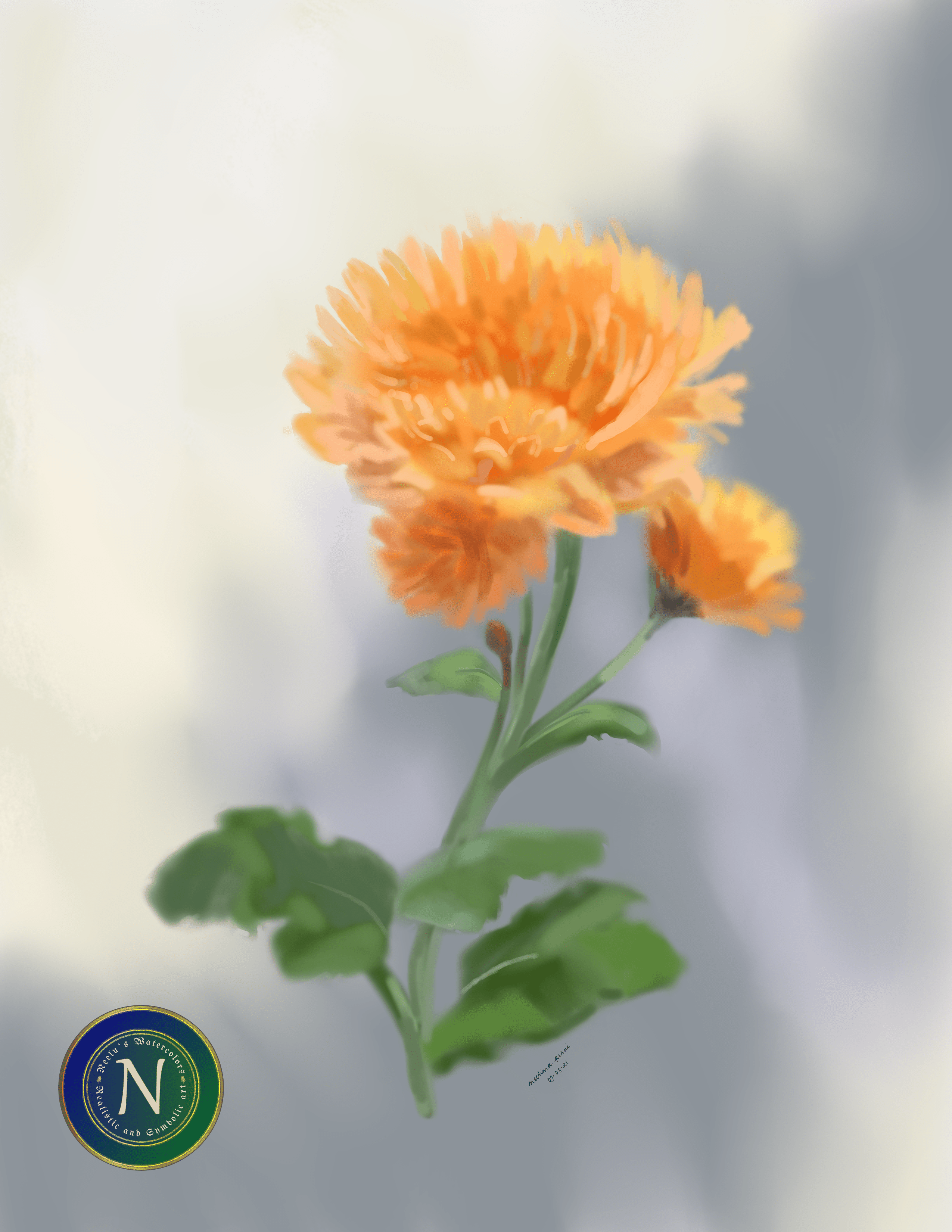 Summer time dahlias floral wall art