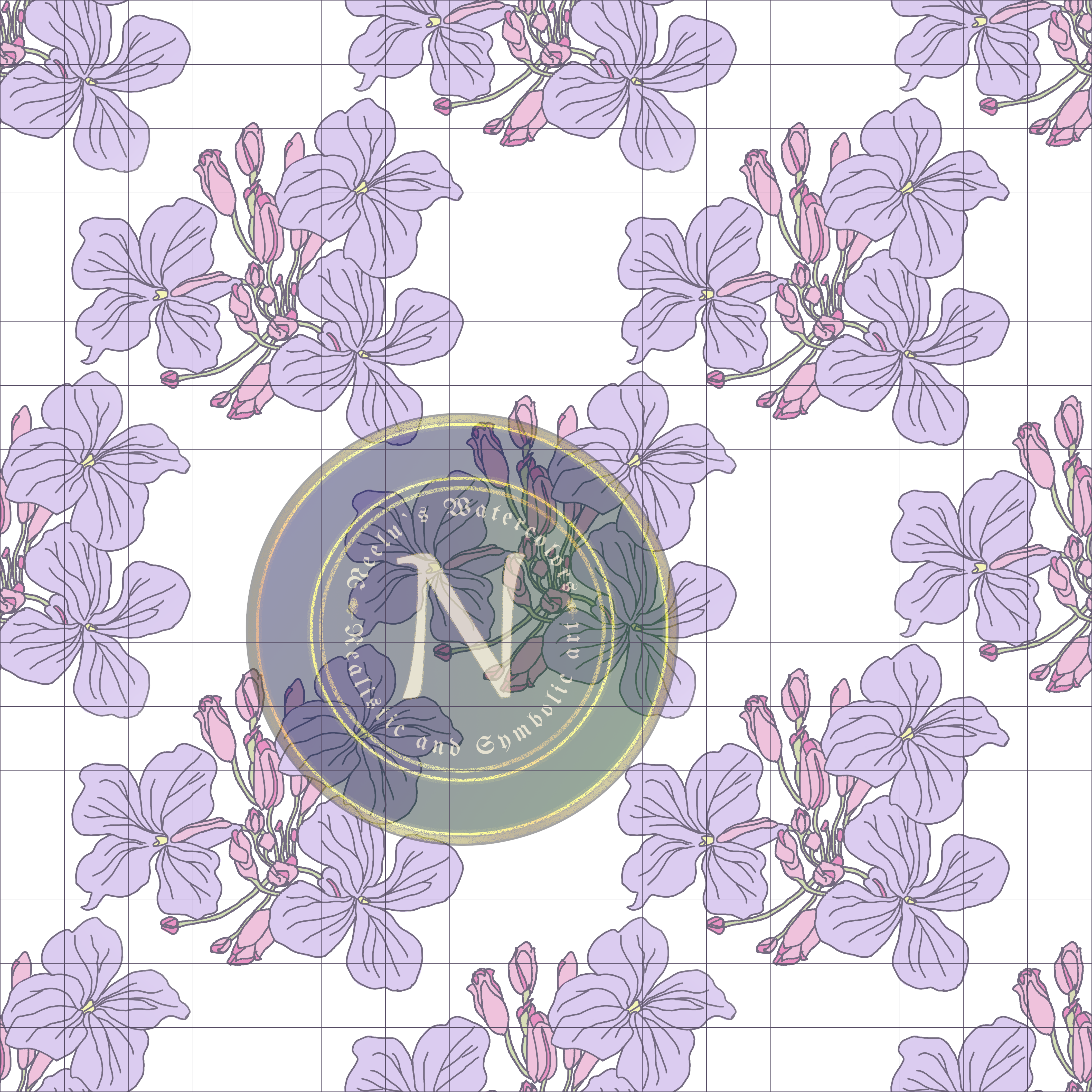 violets seamless pattern