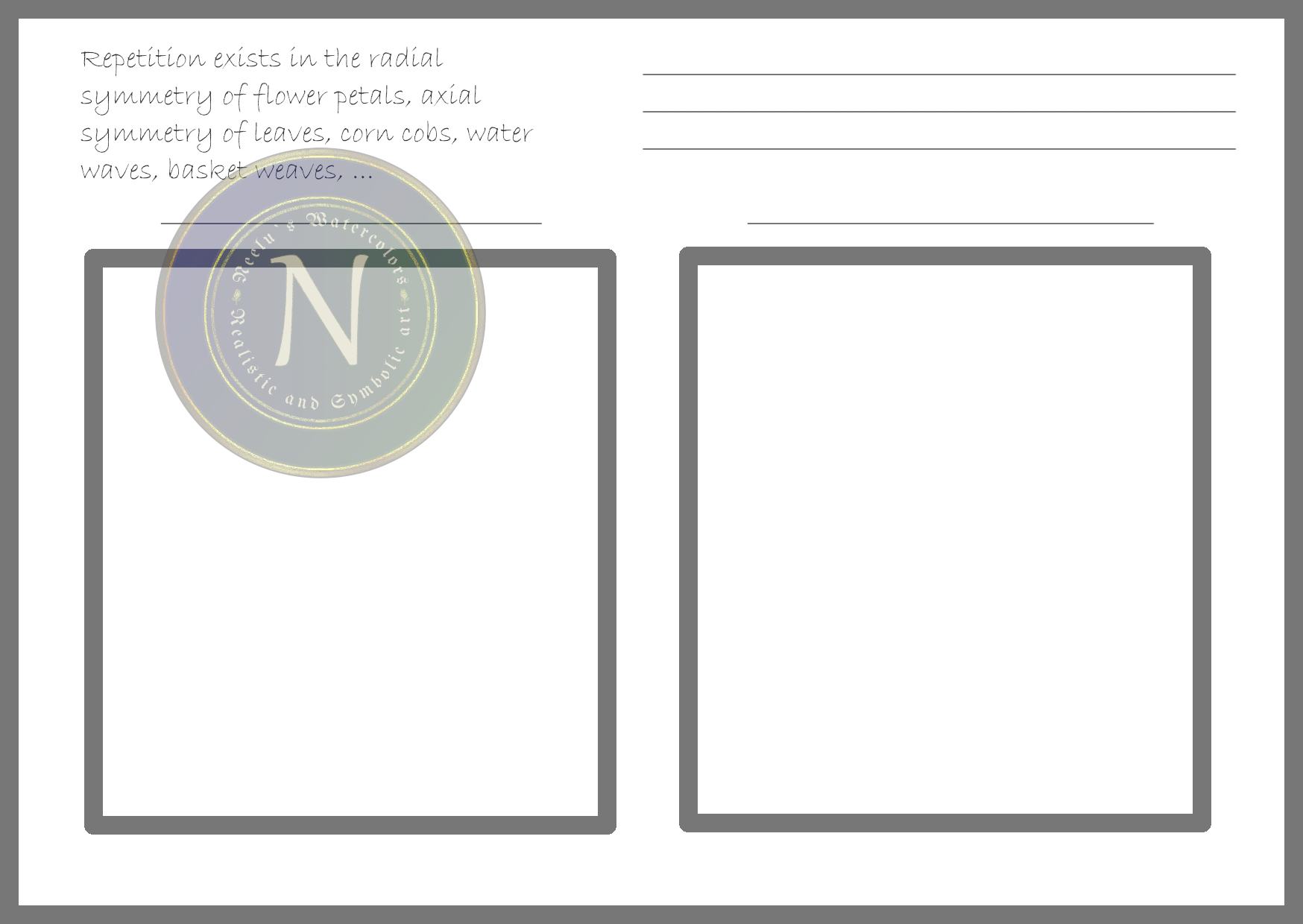 Art reference card - design principle - repetition