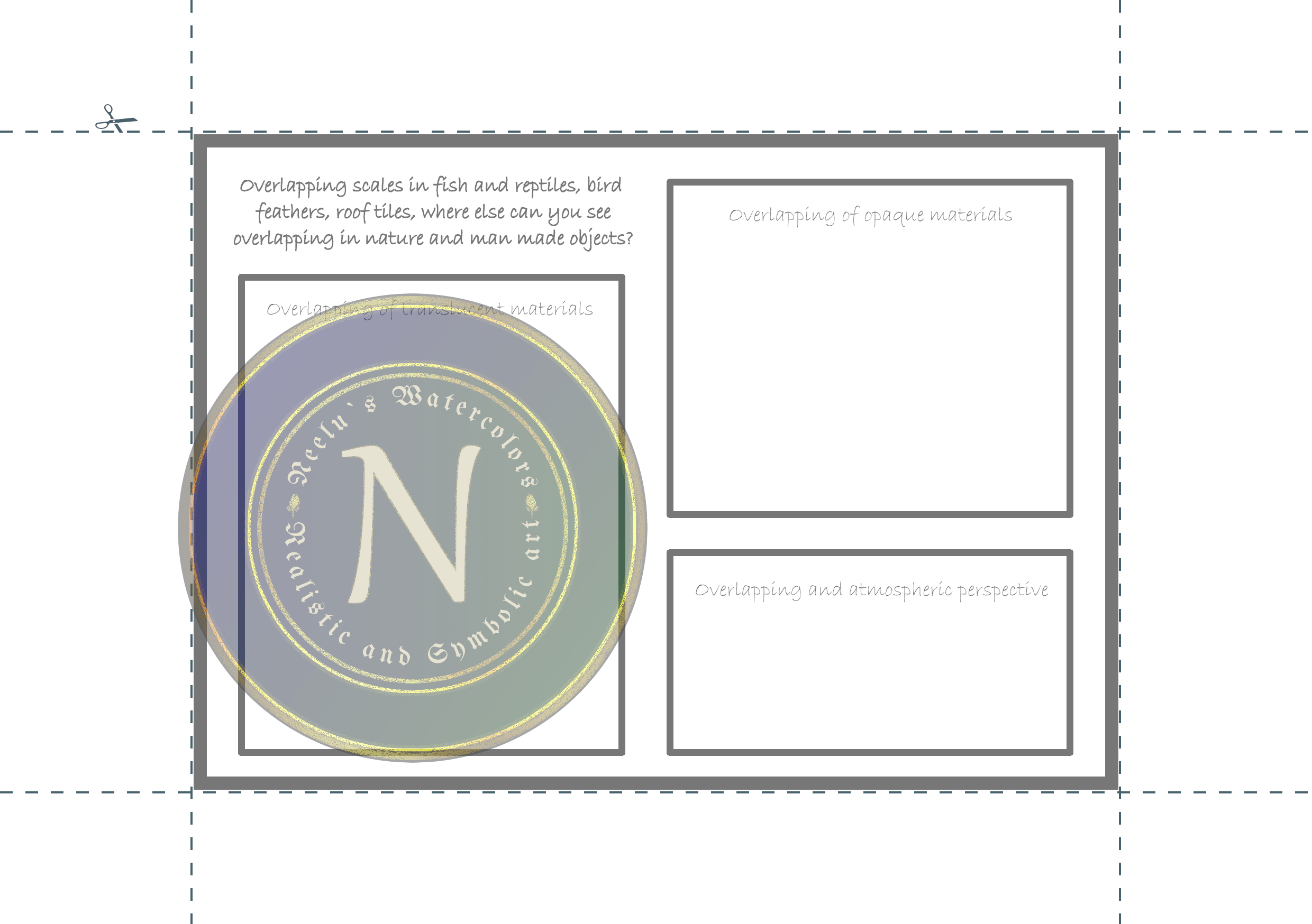 Art reference cards |Design principles |Overlapping |2 cards each 6" * 4" | Art reminders | Art Workcards | Instant download | Personal use