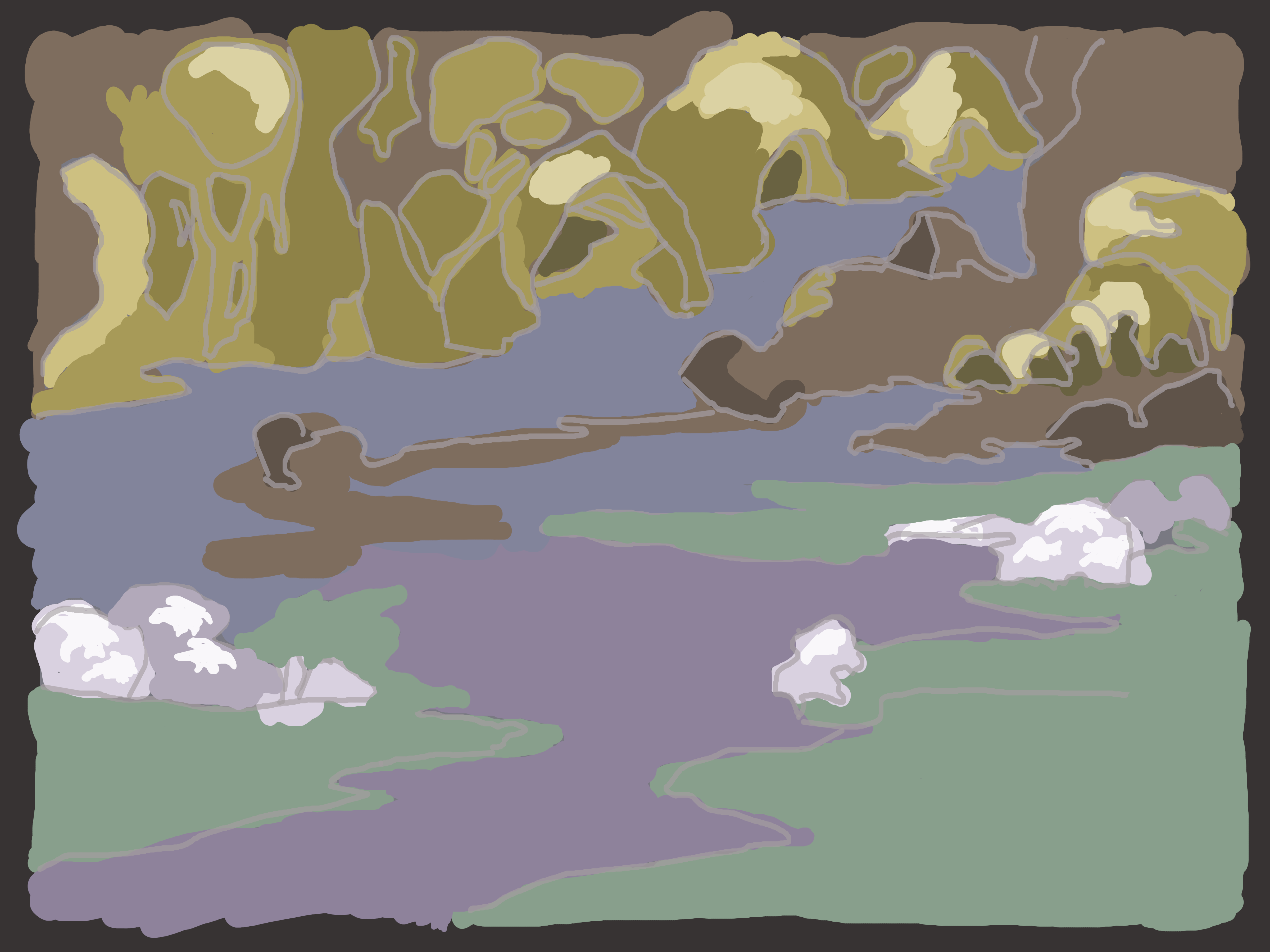 waterfall caves - initial sketch