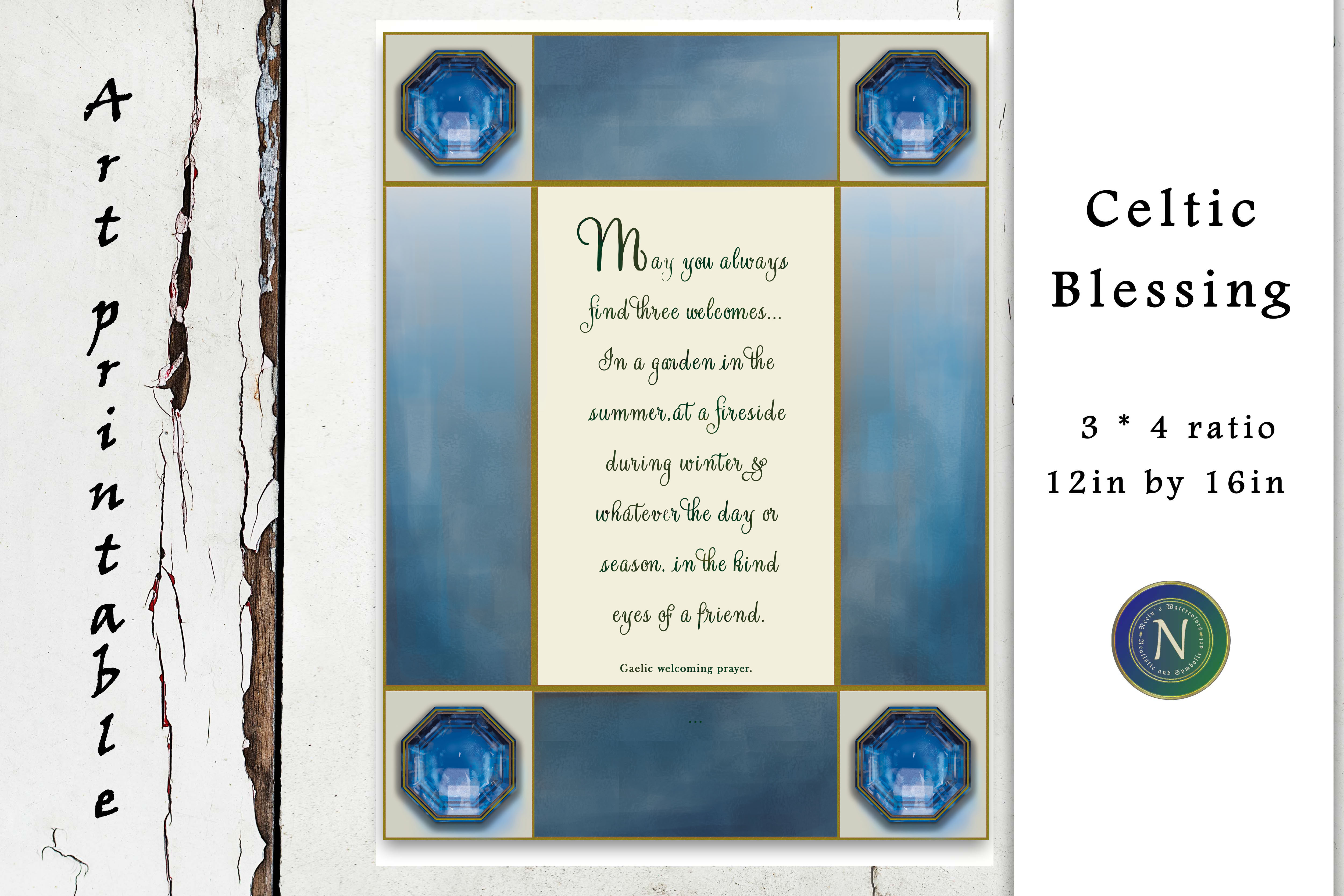 Old Irish Blessing home decor | 12" * 16" Typography jpeg |Art printable | Blessings wall art Gift | Personal use