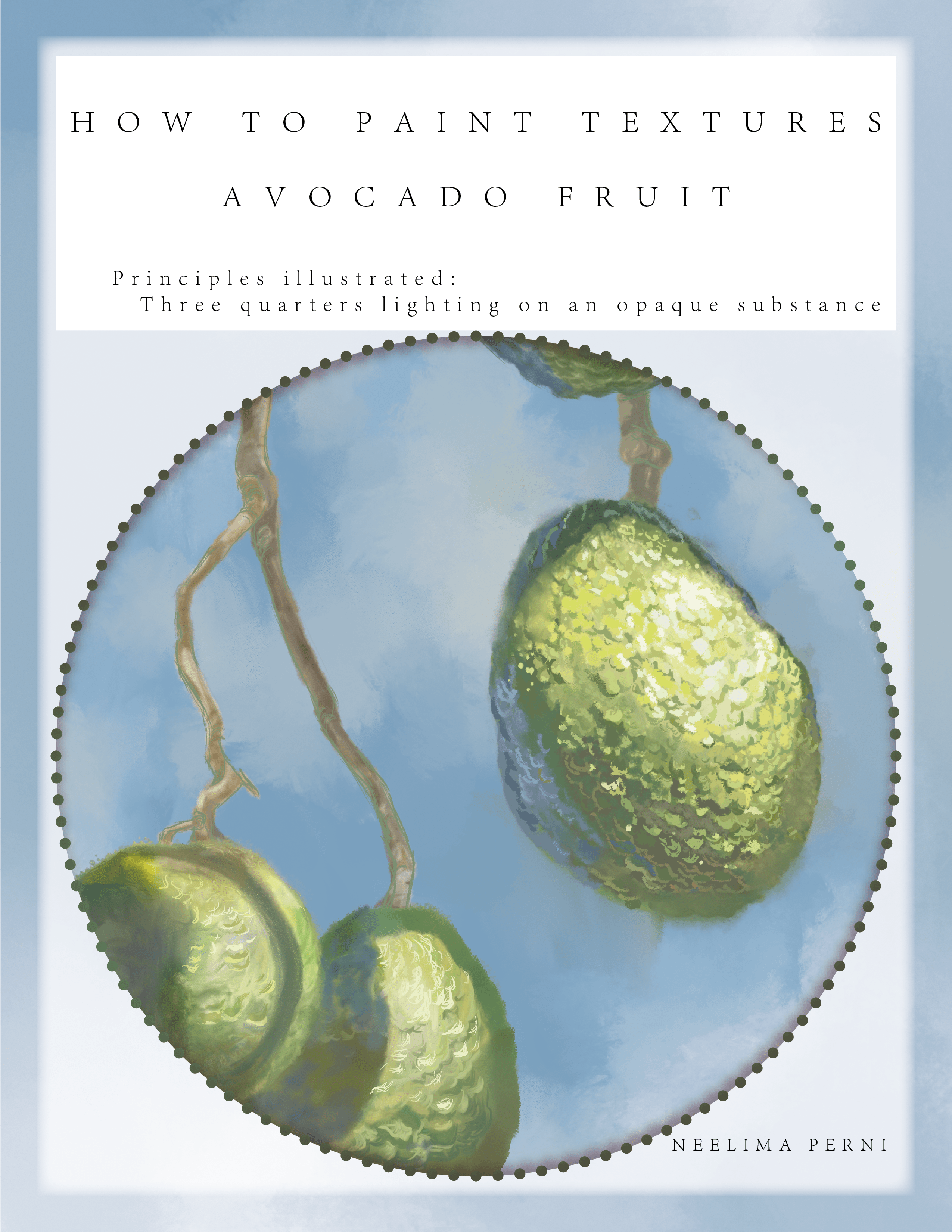 Painting textures - Avocado fruit