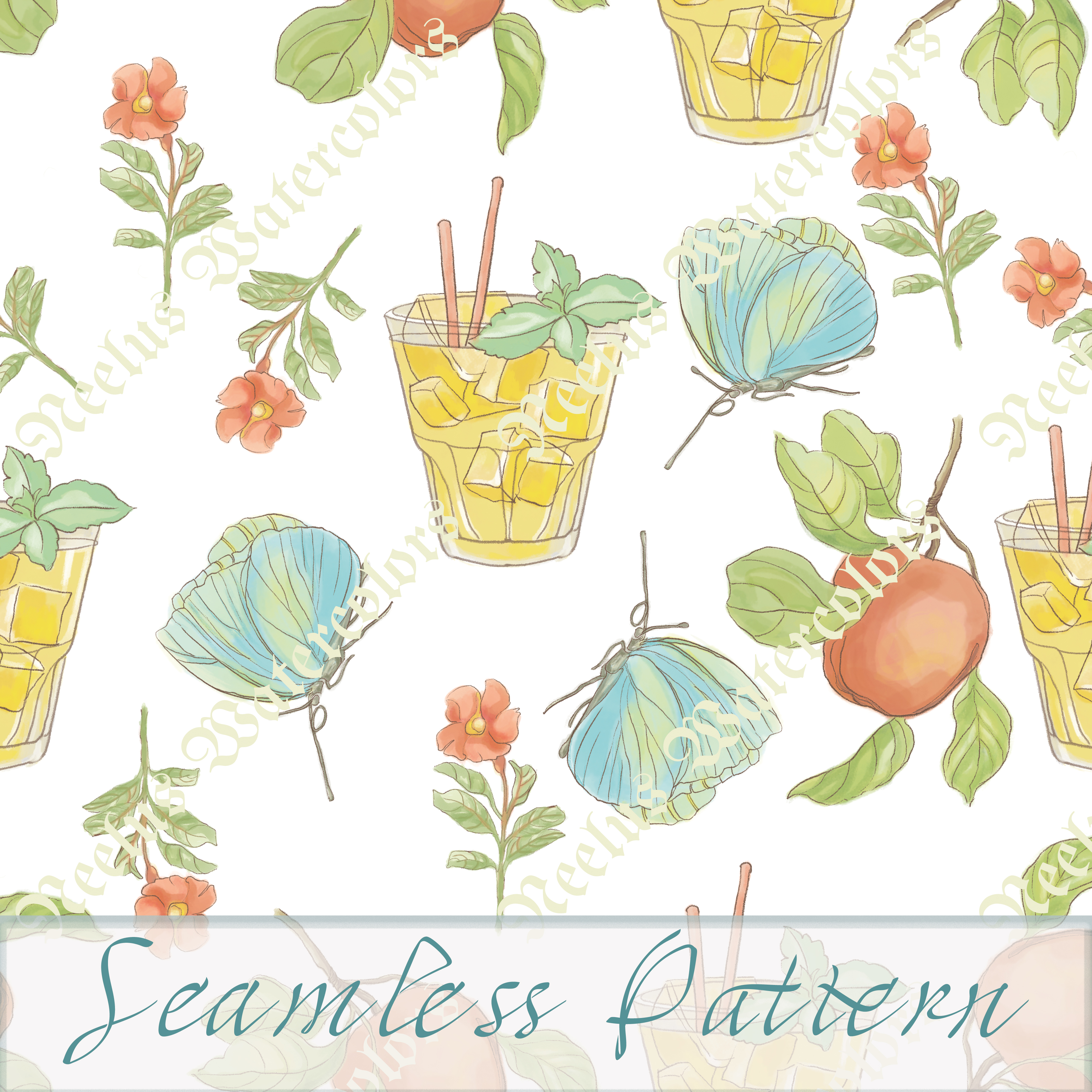 Spring garden seamless pattern