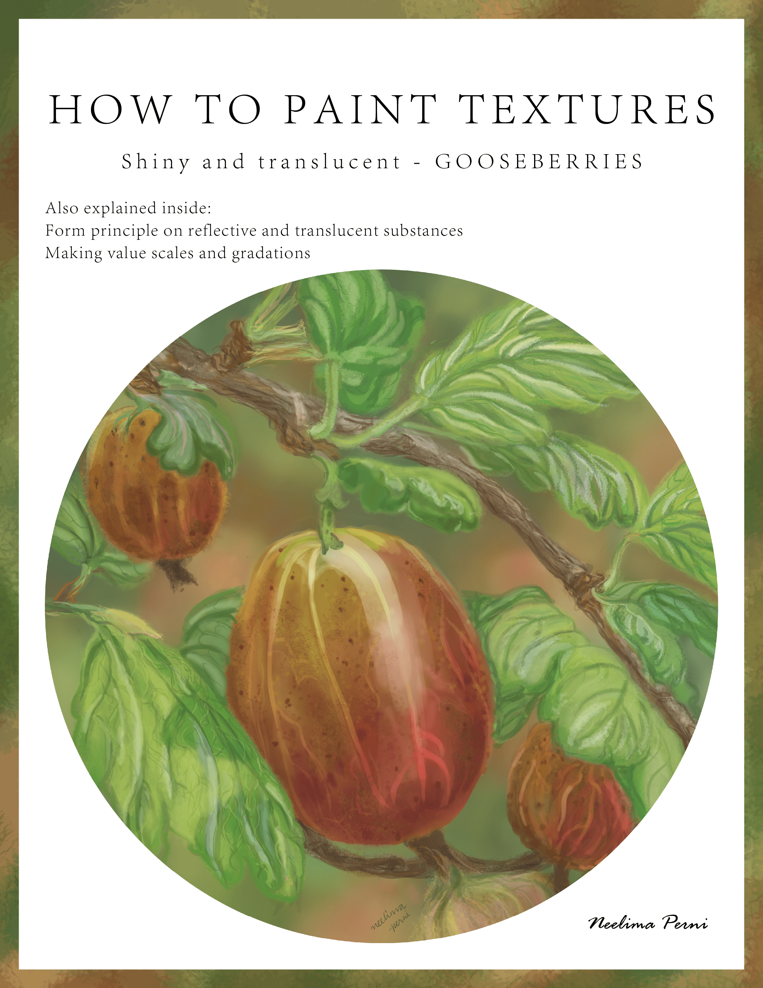 How to paint gooseberries