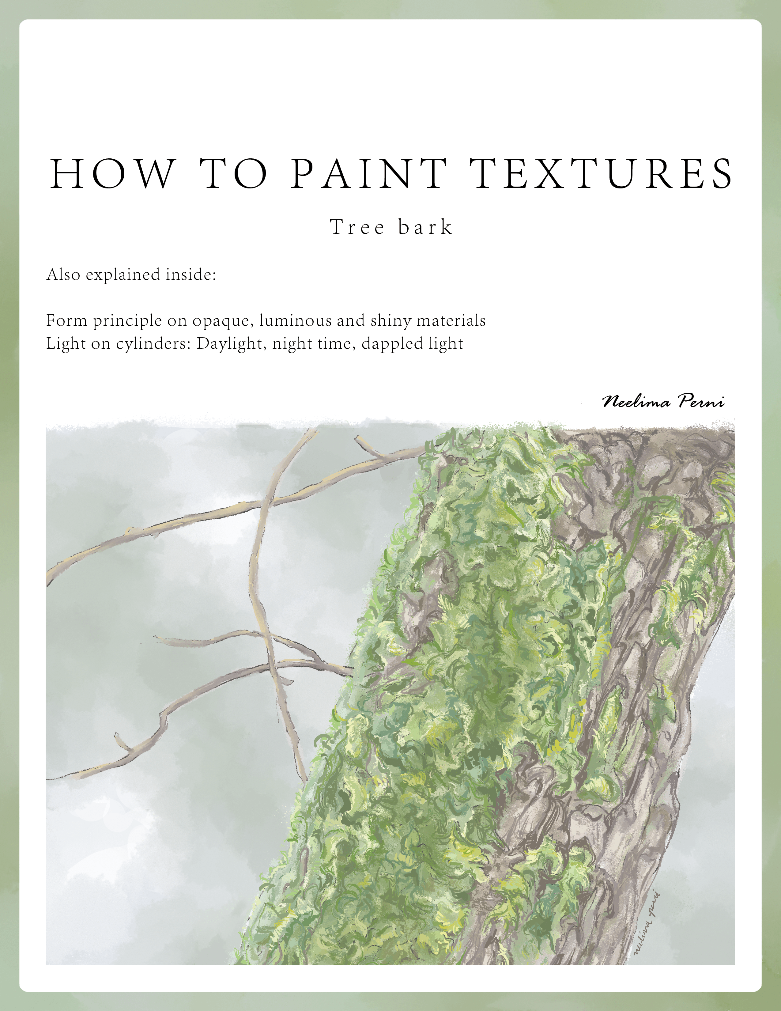 PDF art guide on painting tree bark patterns